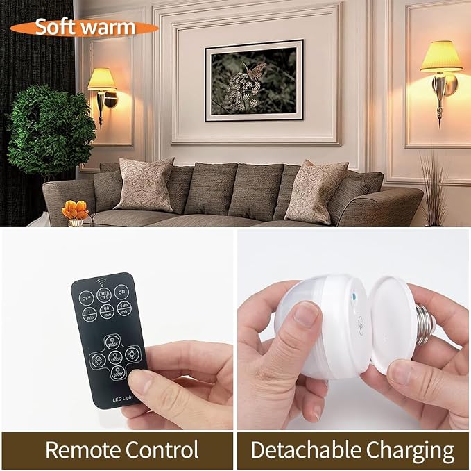 BLUEYE Rechargeable Light Bulbs, Remote Control, Soft Warm 2700K-6000K - Image 3