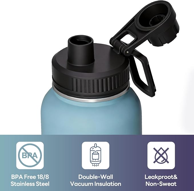 Navigate 40 oz Insulated Stainless Steel Sports Water Bottle - Image 4