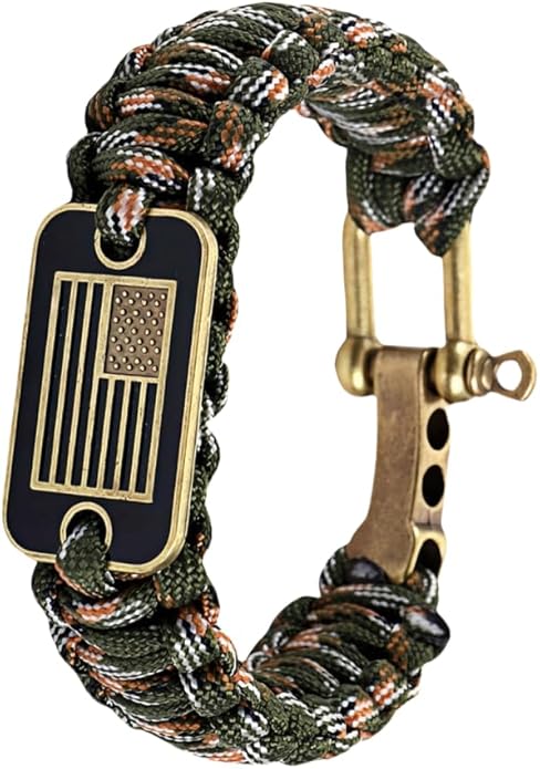 Patriotic Paracord Survival Bracelet by Unknown