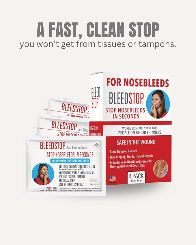 BleedStop™ Nosebleed Strips – Fast Acting Blood Coagulant Foam Inserts – Helps - Image 5