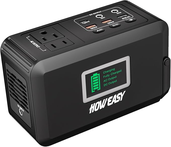 HOWEASY Portable Power Station120W, 24000mAh Camping Solar Generator, Portable by HOWEASY