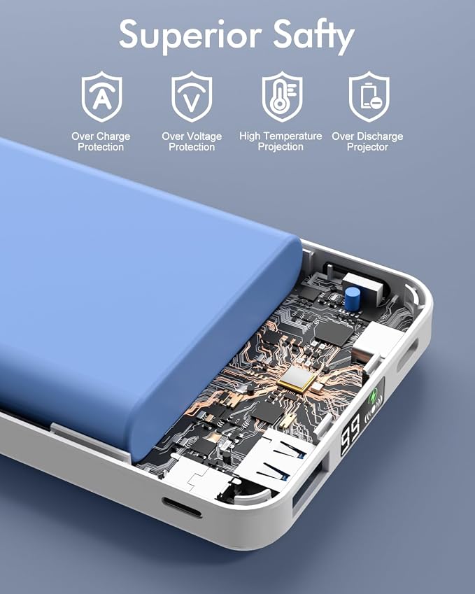 podoru for Magsafe Battery Pack, Foldable 10000mAh Magnetic Power Bank - Image 7