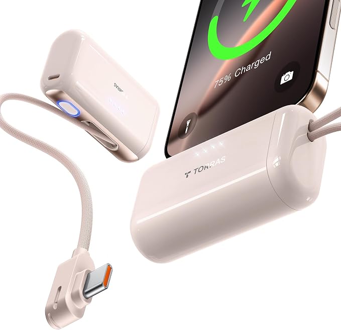 TORRAS 2-in-1 iPhone 16 Portable Charger, 000mAh 22.5W Mini Power Bank by TORRAS