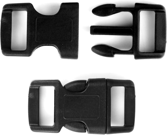 5/8" Black Plastic Side Release Buckle Curved Quick Release - Image 3