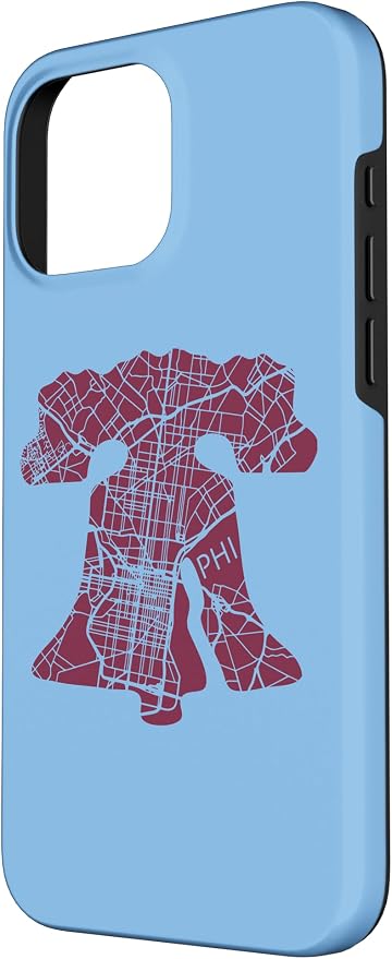Philadelphia Street Map Liberty Bell Vintage Maroon Philly Case - Image 2