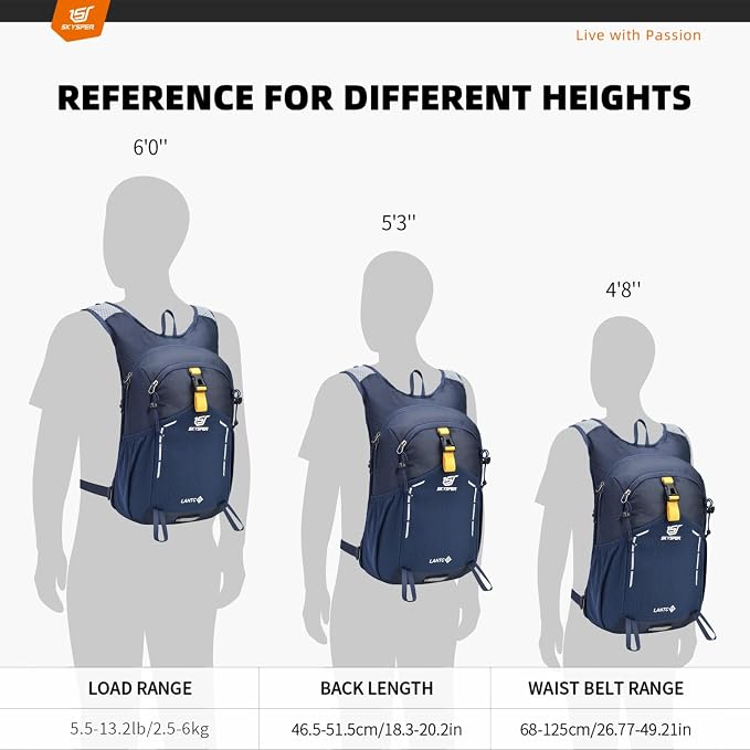 SKYSPER Small Hiking Backpack - 15L Travel Daypack Lightweight Bag Water - Image 2