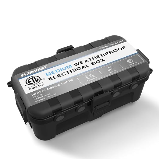 Flemoon Medium Outdoor Electrical Box, ETL Certified IP54 Waterproof Extension by FLEMOON