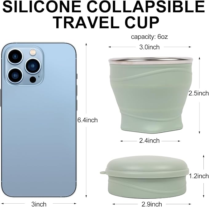 Collapsible Travel Cup with Lid - Image 3