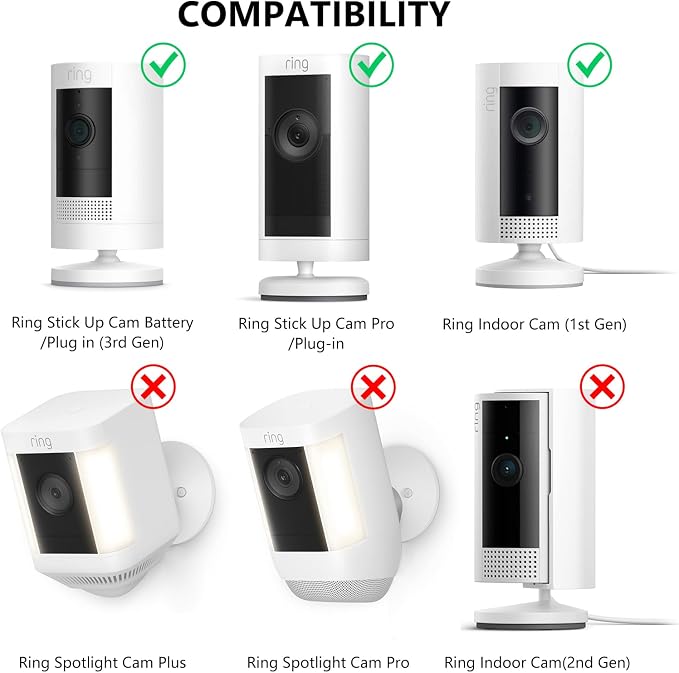 2Pack Ring Camera Wall Mount for Ring Stick Up Cam & Ring Outdoor Cam Plus - Image 2