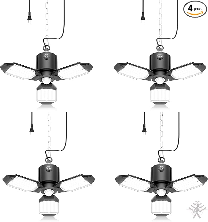 toberich 4 Pack Plug in Motion Sensor Garage Light by ToberichUltraBrightLight