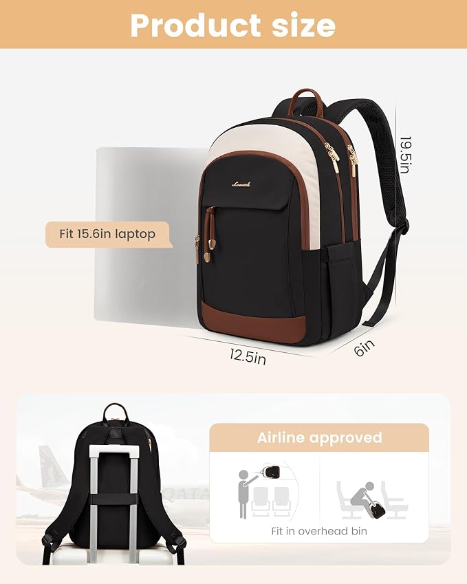 LOVEVOOK Backpack for Women, 15.6 Inch Laptop Backpacks for Work College Travel - Image 4
