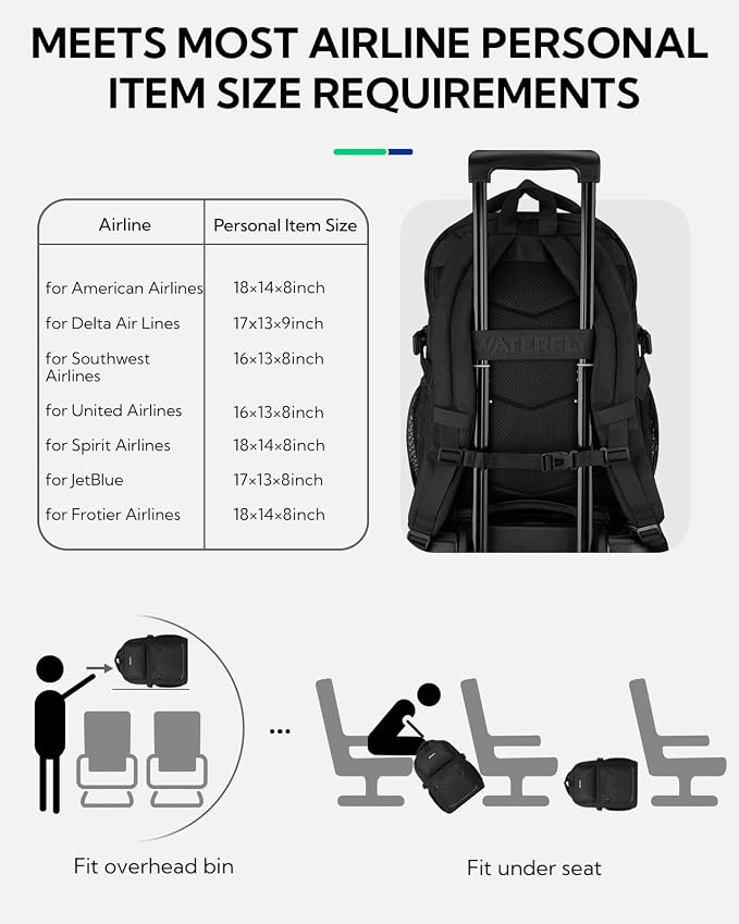 WATERFLY Travel Laptop School Backpack: Big Student College Middle School - Image 6