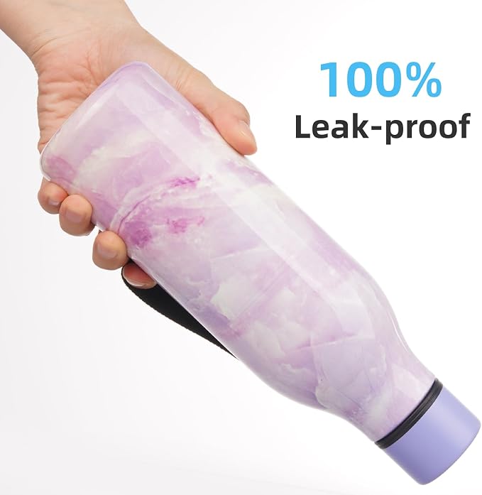 Insulated Water Bottle with Strap, 18 oz Double Wall Stainless Steel Vacuum - Image 5