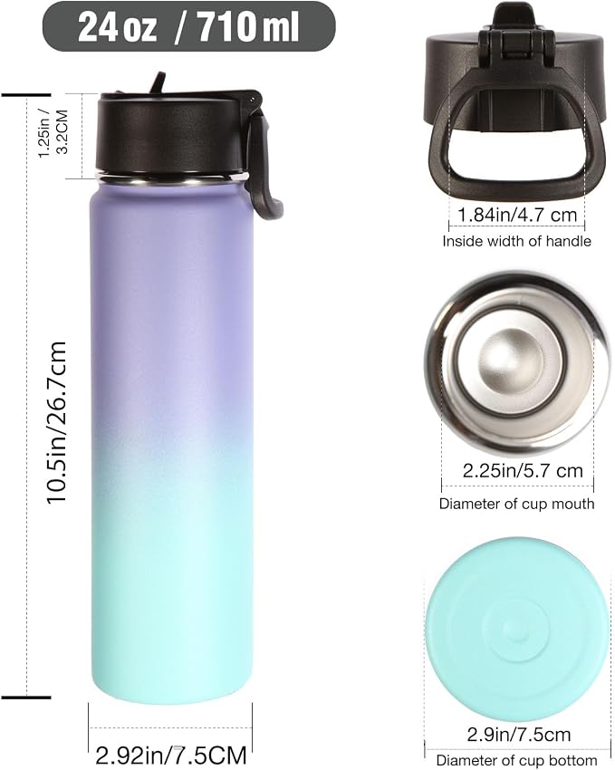 Volhoply 24oz Insulated Water Bottle - Image 2