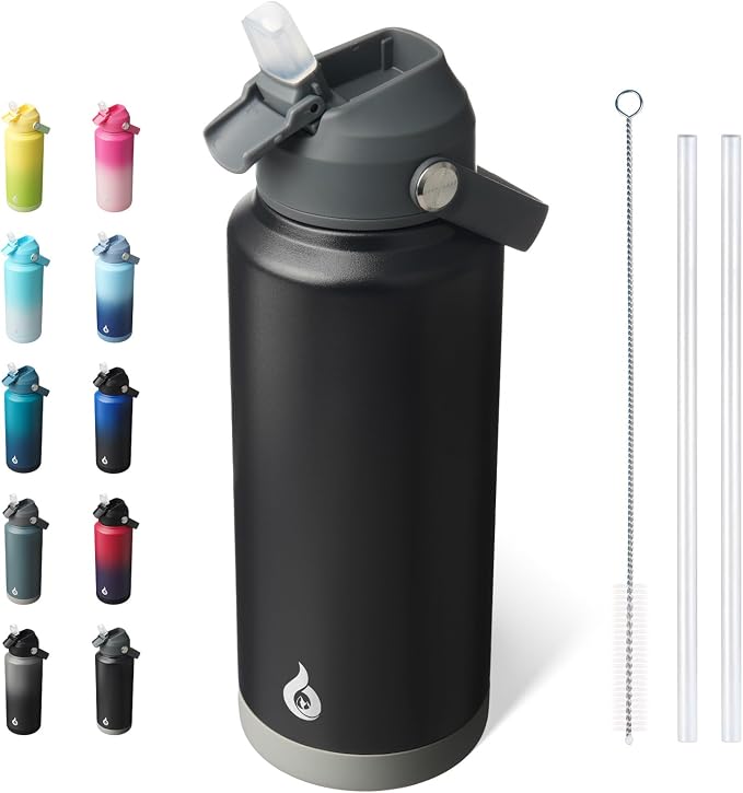 BJPKPK Water Bottle with Straw Lid, 32oz Vacuum Insulated Water Bottles by BJPKPK