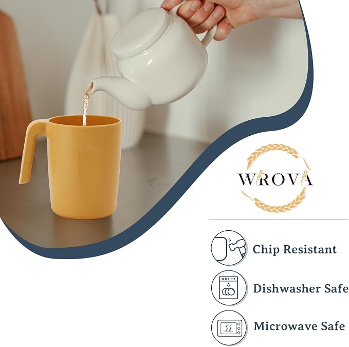 Wrova 16oz Wheat Straw Cups - Image 3
