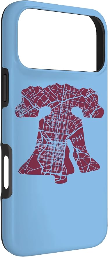 Philadelphia Street Map Liberty Bell Vintage Maroon Philly Case - Image 3