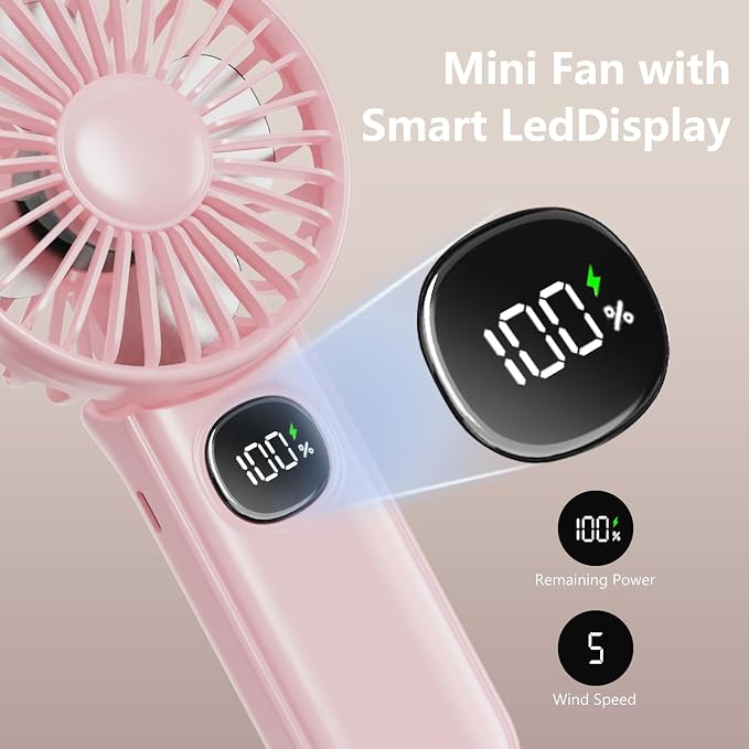 Portable Fan, 5-Speed 180° Foldable USB Fan, Cooling Face Fan - Image 4