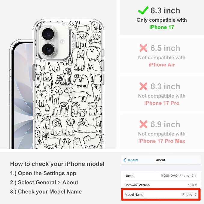 MOSNOVO for iPhone 17 Case | Military Grade 6.6ft Drop Tested | Camera Control - Image 2