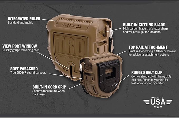 Atwood Rope MFG Tactical 550 Paracord Parachute Cord Rope Dispenser 50ft Spool - Image 6