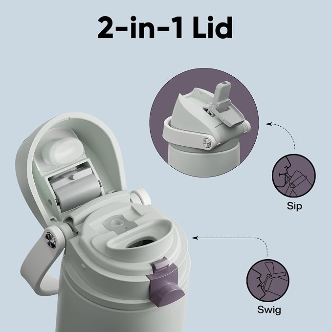 Insulated Water Bottle with Straw - Image 3