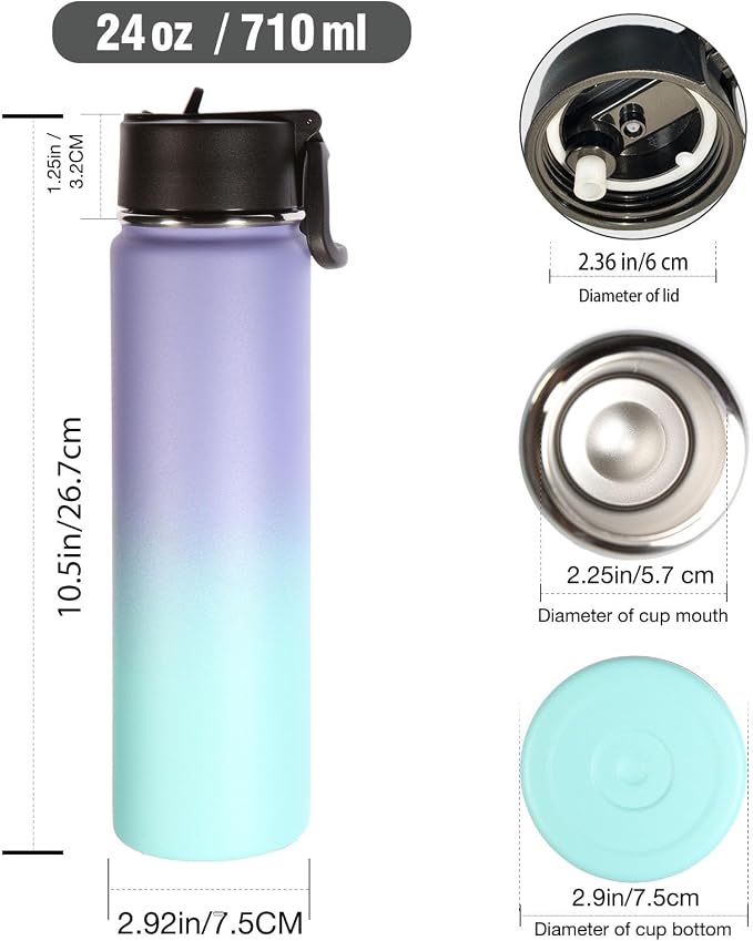 Volhoply 24 Ounce Insulated Water Bottle - Image 2
