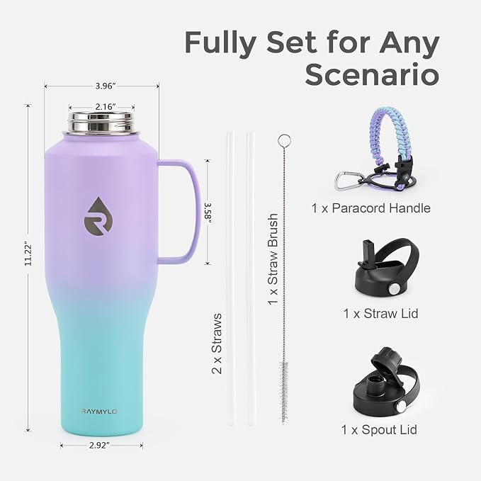RAYMYLO Insulated Water Bottle 40oz, Stainless Steel Water Bottle - Image 7