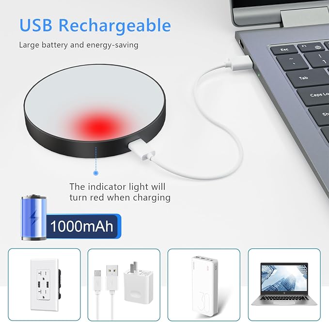 Ferswe Rechargeable Tap Light 6000K, Dimmable Touch Light - Image 4