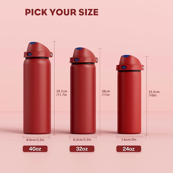 POWCAN 24 oz Steel Water Bottle: 2-in-1 Push-Button Spout & Flip Straw - Image 8