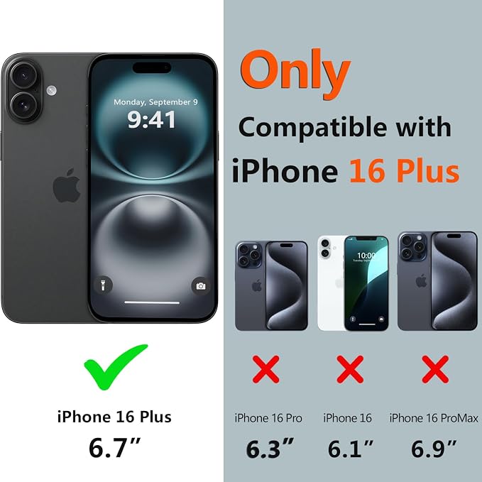 for iPhone 16 Plus Case Waterproof, Full-Body Hard Case Built-in - Image 2