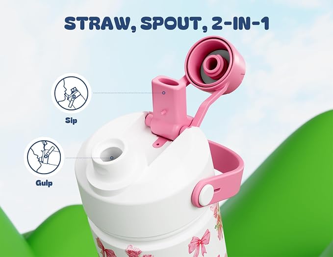 12 oz Insulated Girls Water Bottle: Spill-Proof, Stainless Steel Cup - Image 6