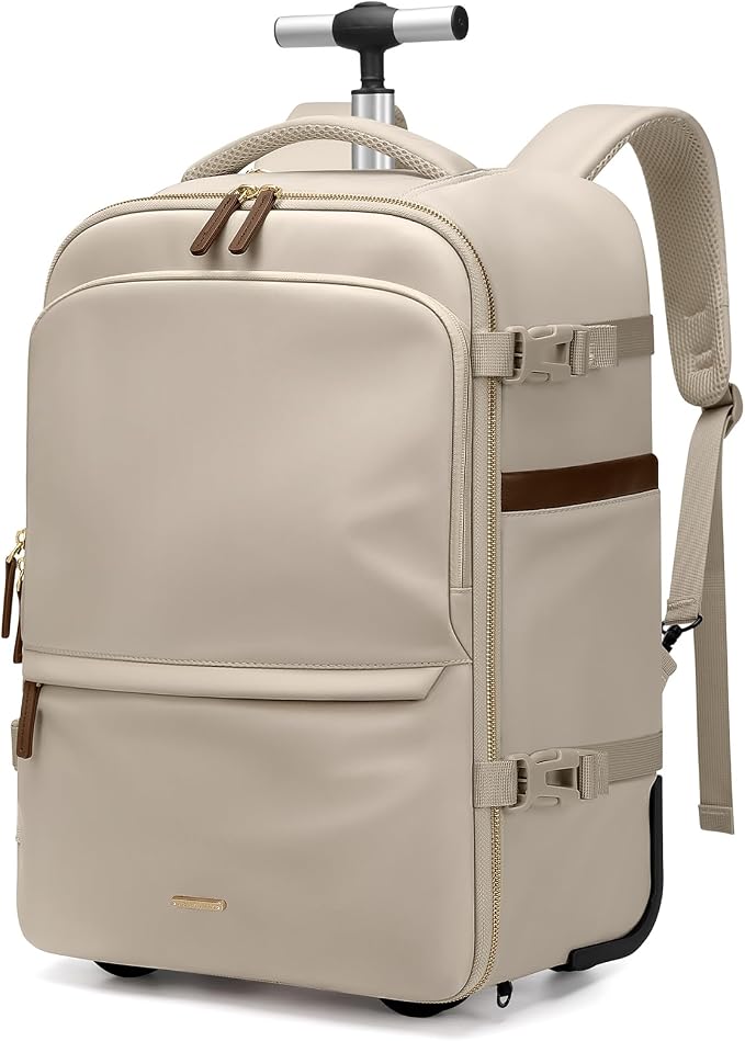 GOLF SUPAGS Rolling Backpack for Women 17 Inch Convertible Travel Laptop by GOLFSUPAGS
