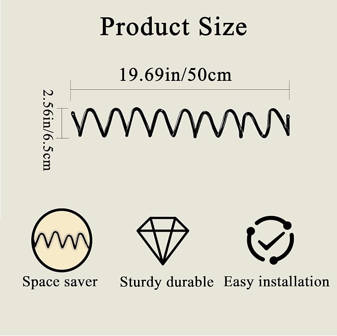 Black Wall Mounted Coat Rack, Decoration Wave Shaped Wall Hooks, Heavy-Duty - Image 4