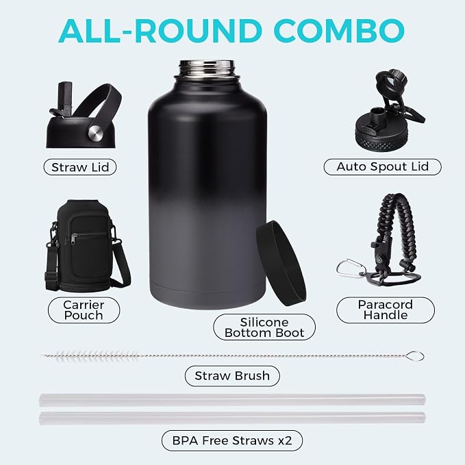 64OZ Insulated Sports Water Bottle - Image 2