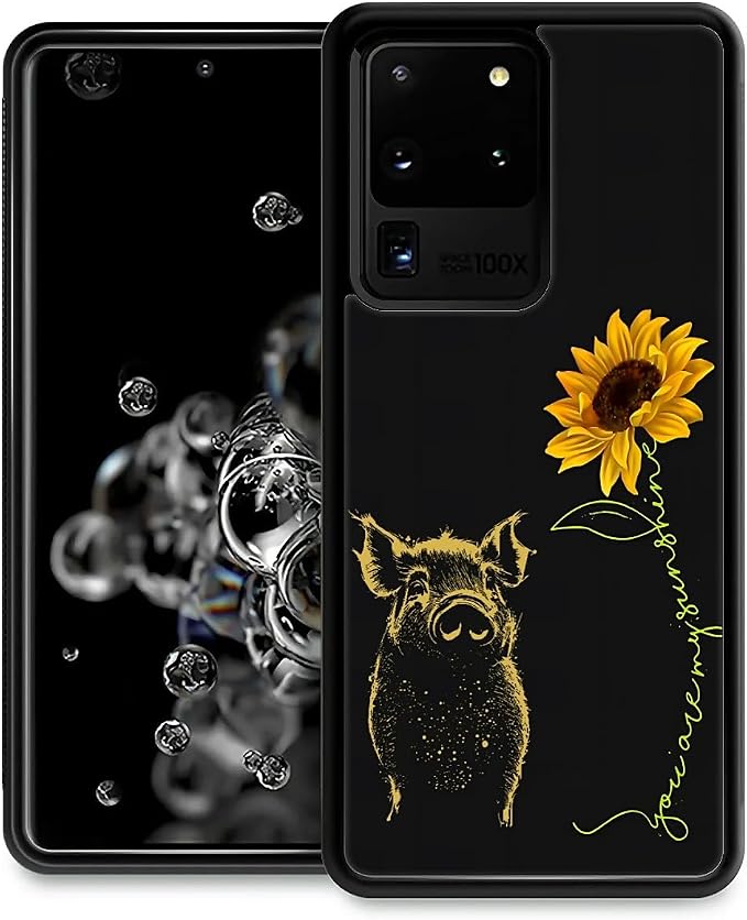 for Samsung Galaxy S20 Ultra Case, Pig Sunflower Yellow Sunshine Pattern by FKBRCL4U