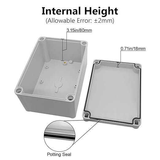 LeMotech Junction Box IP67 Waterproof Dustproof ABS Plastic Project Box - Image 4