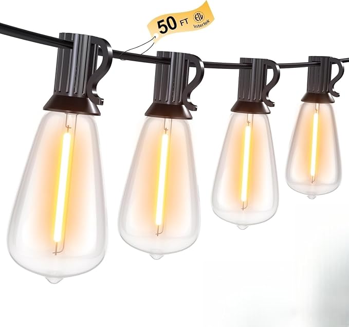 50FT Outdoor String Lights, Waterproof Patio Lights by Outdoorlights
