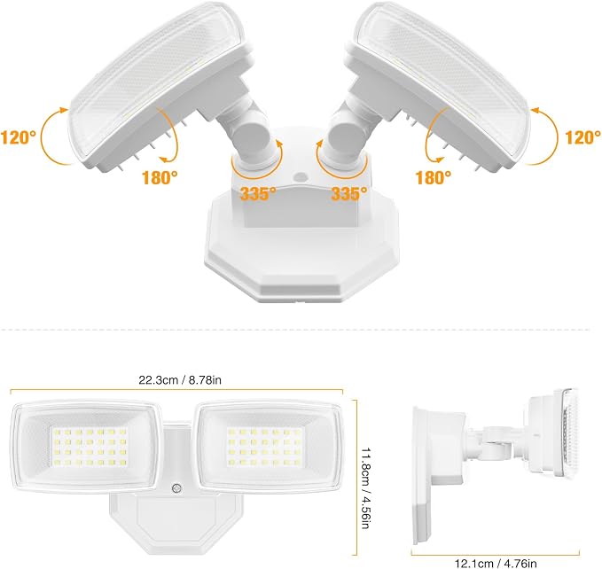 Onforu 3200LM Flood Lights Outdoor, 32W 6500K LED Security Light Switch - Image 8