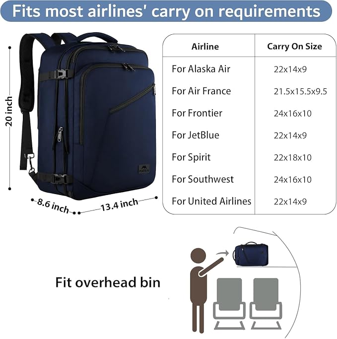 MATEIN Extra Large Mens Travel Backpack Carry on, Expandable Traveling Backpack - Image 2