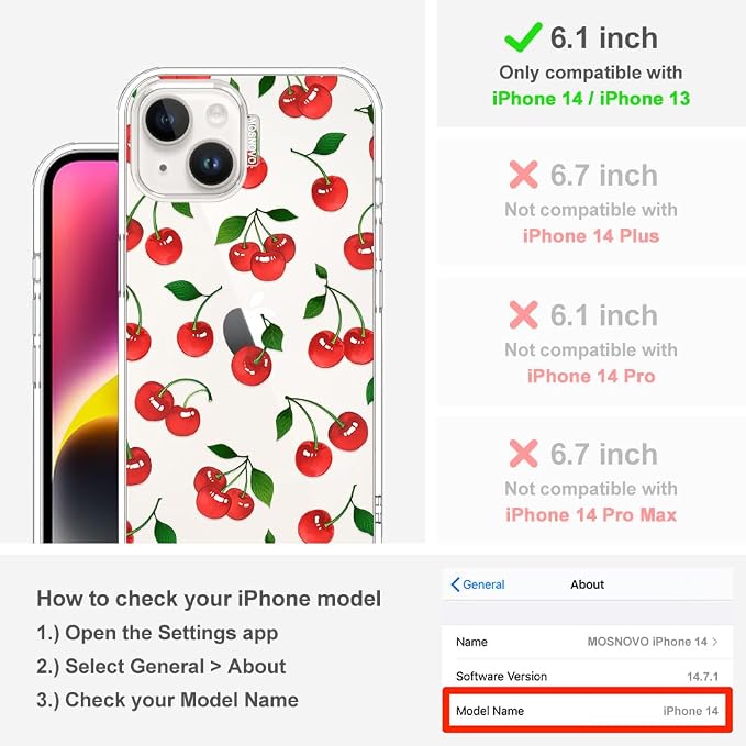 MOSNOVO for iPhone 13/14 Case | Military Grade 6.6ft Drop Tested | Clear - Image 2