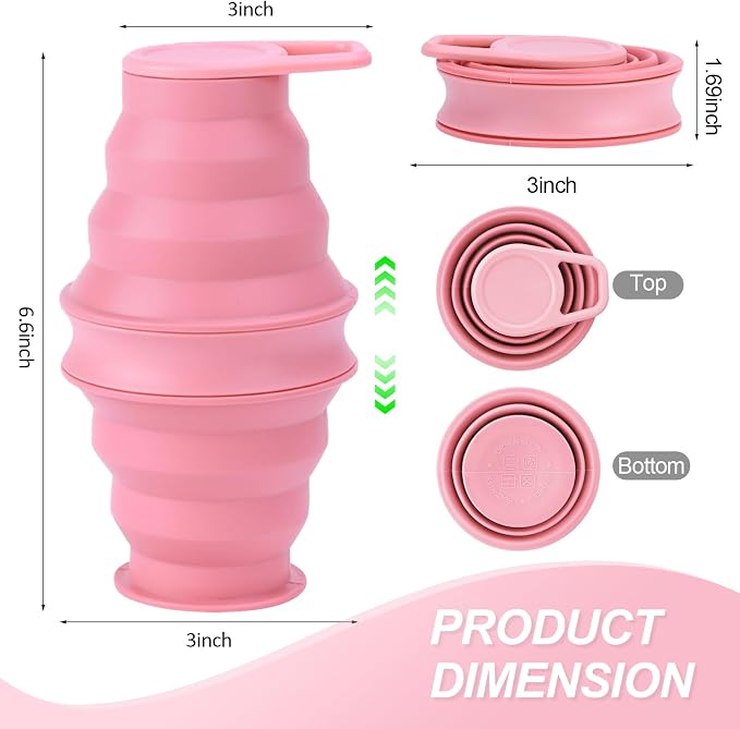 17oz Collapsible Water Bottle, Reuseable BPA Free Silicone Foldable Water - Image 2