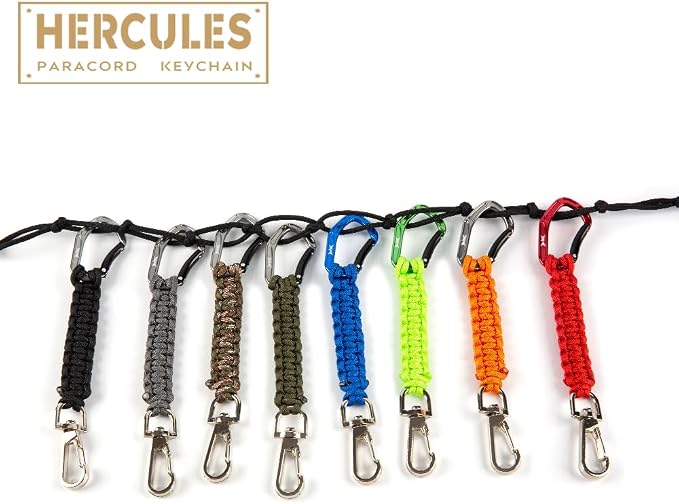 HERCULES Paracord Keychain Set – 2 Pack Lanyard Rope - Image 8