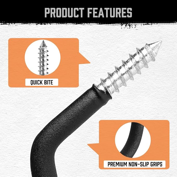 HORUSDY 6 Pack Heavy Duty Bike Hooks - Image 5