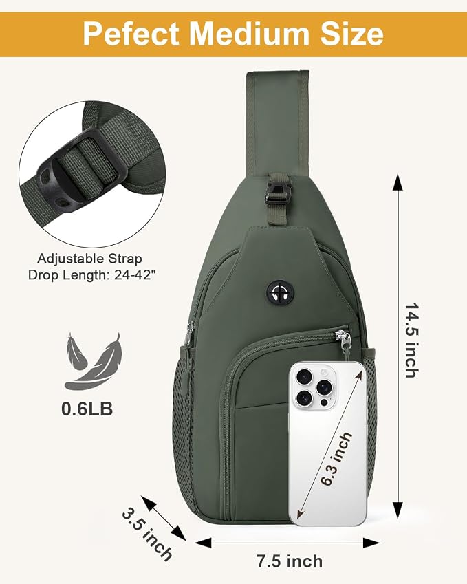 Pritent Crossbody Bags for Women Man, Waterproof Sling Bag Backpack Trendy - Image 2