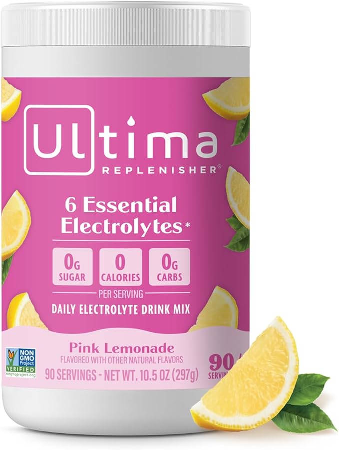 Ultima Replenisher Daily Electrolyte Powder Drink Mix – Sugar Free – Pink by UltimaReplenisher
