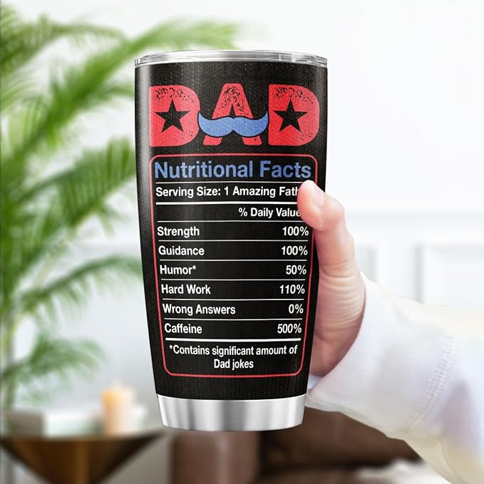 Best Dad Ever Black American 20oz Tumbler, Stainless Steel Insulated Mug - Image 3