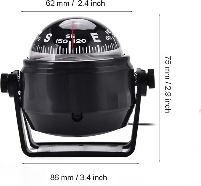 Car Compass Marine Dash Mount, LED Boat Compasses - Image 2