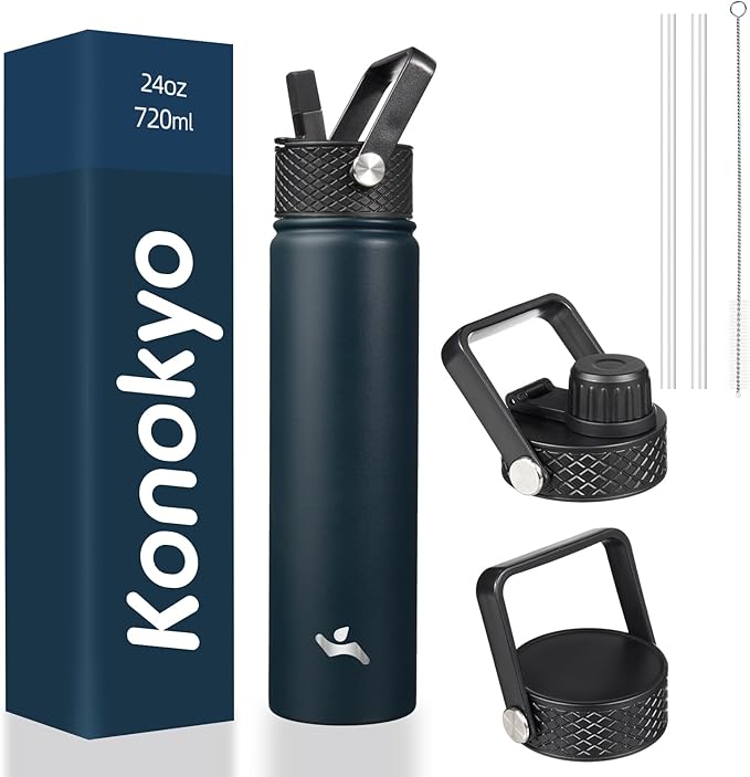 Konokyo Insulated Water Bottle 24oz Stainless Steel Sport Bottles by Konokyo