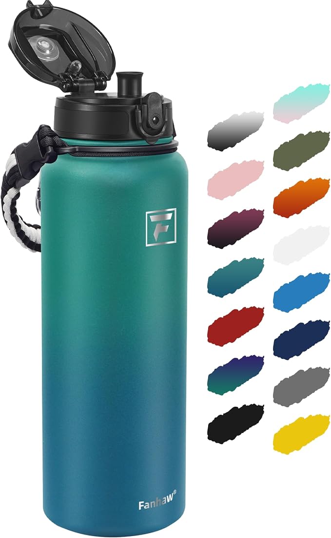 Fanhaw 40 oz Insulated Stainless Steel Water Bottle by FANHAW