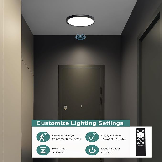 7 Inch Motion Activated Closet Light, Flush Mount Light Fixture, Motion Sensor - Image 3